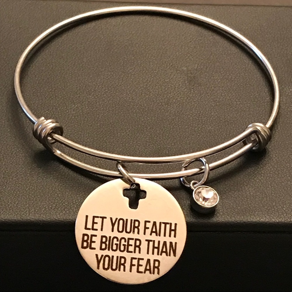Faith Charm Bangle Bracelet